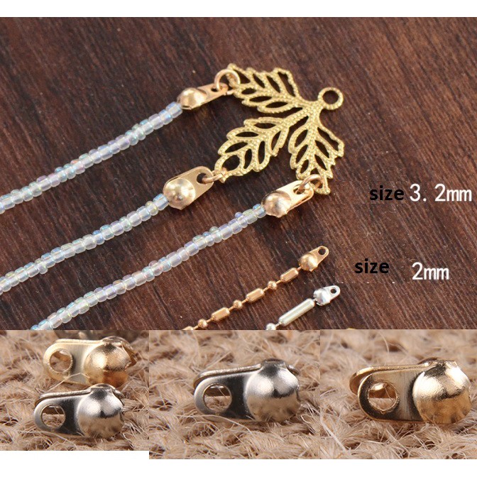 20-50-100 cái Kẹp chốt đầu dây làm vòng dạng mũ trai