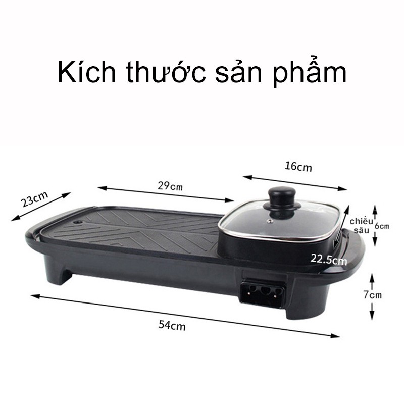 nồi điện đa năng một nồi, nồi nướng, nồi nấu đa năng, chảo nướng điện, cho 4-6 người[GM-KRG75]