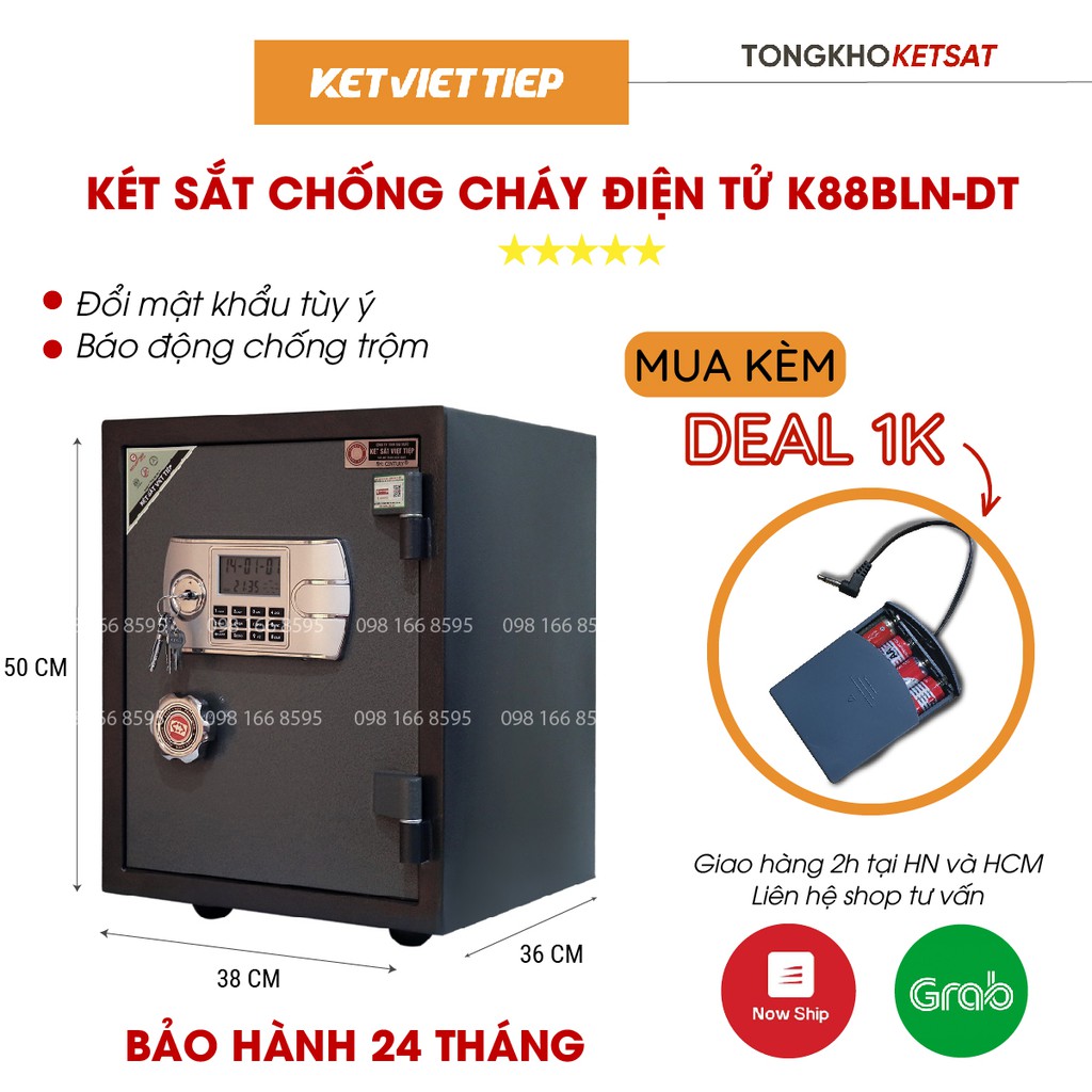 Két sắt chống cháy gia đình khóa điện tử K88BLN-DT nặng 55kg chống trộm bảo mật an toàn cao cấp Việt Tiệp | BigBuy360 - bigbuy360.vn