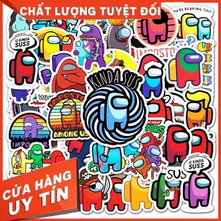 Set miếng dán trang trí chống thấm nước chủ đề among us