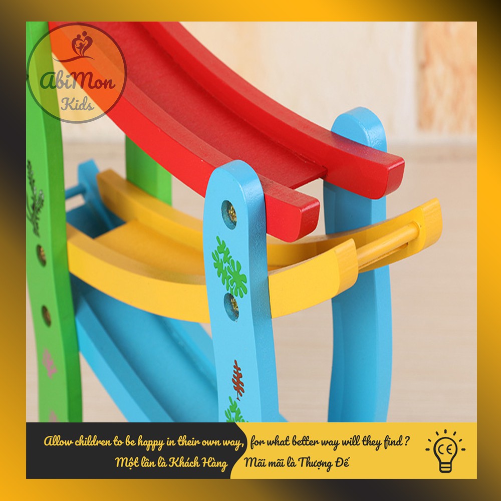 Xe Cầu Trượt 4 Tầng Bằng Gỗ Cho Bé ☘️ Montessori cao cấp ✨ (Đồ chơi Gỗ - Đồ chơi Giáo Dục - An toàn - Thông minh)