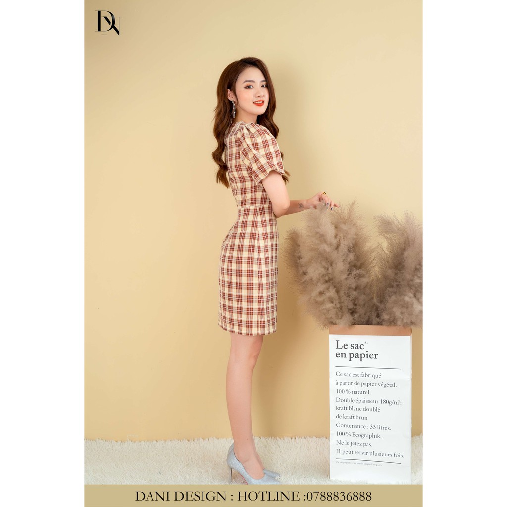 Váy đũi nhật chiết eo tiểu thư phong cách trẻ trung Hàn Quốc ,hàng thiết kế, Chất liệu Đũi Nhật _thương hiệu DANI