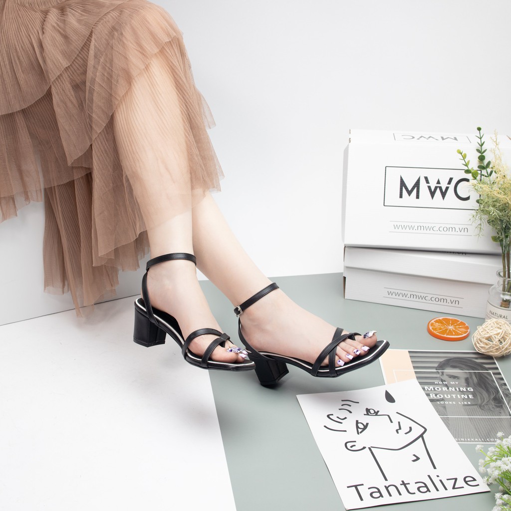 Giày Sandal Cao Gót MWC Đế Vuông 5CM Mũi Vuông NUCG-3925