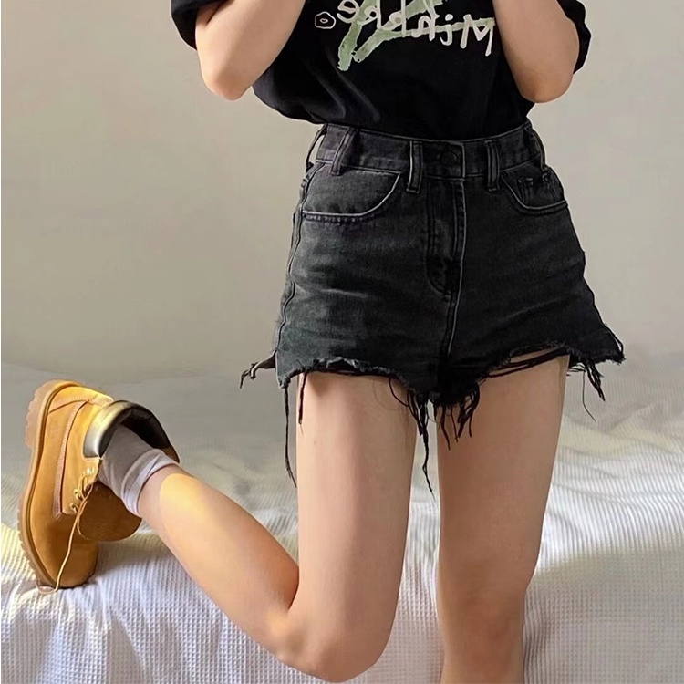 Quần Short Jeans Lưng Cao Thời Trang Hàn Quốc