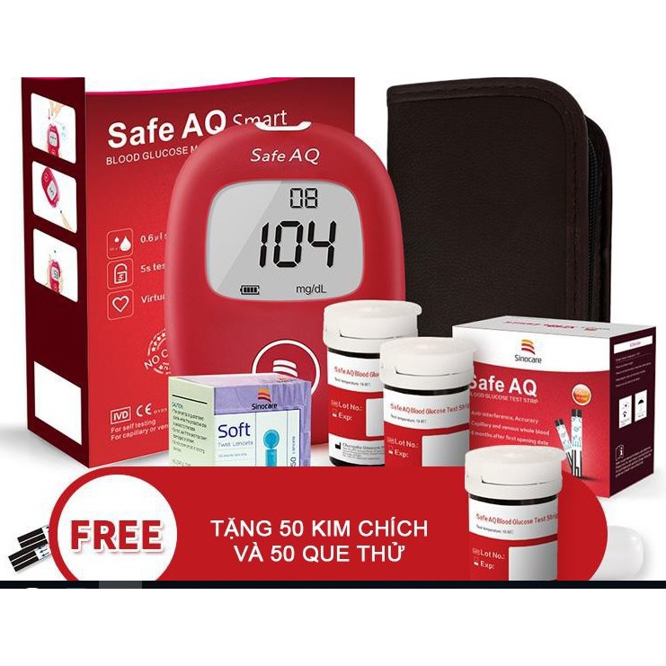 COMBO Giá Sốc Máy Đo Huyết Áp + Máy Đo Đường Huyết Safe AQ Smart Chính Hãng