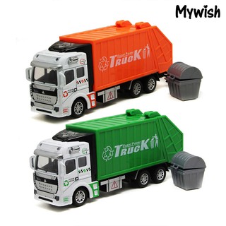Mô hình xe tải mini kèm thùng rác tỉ lệ 1 / 48 cho bé