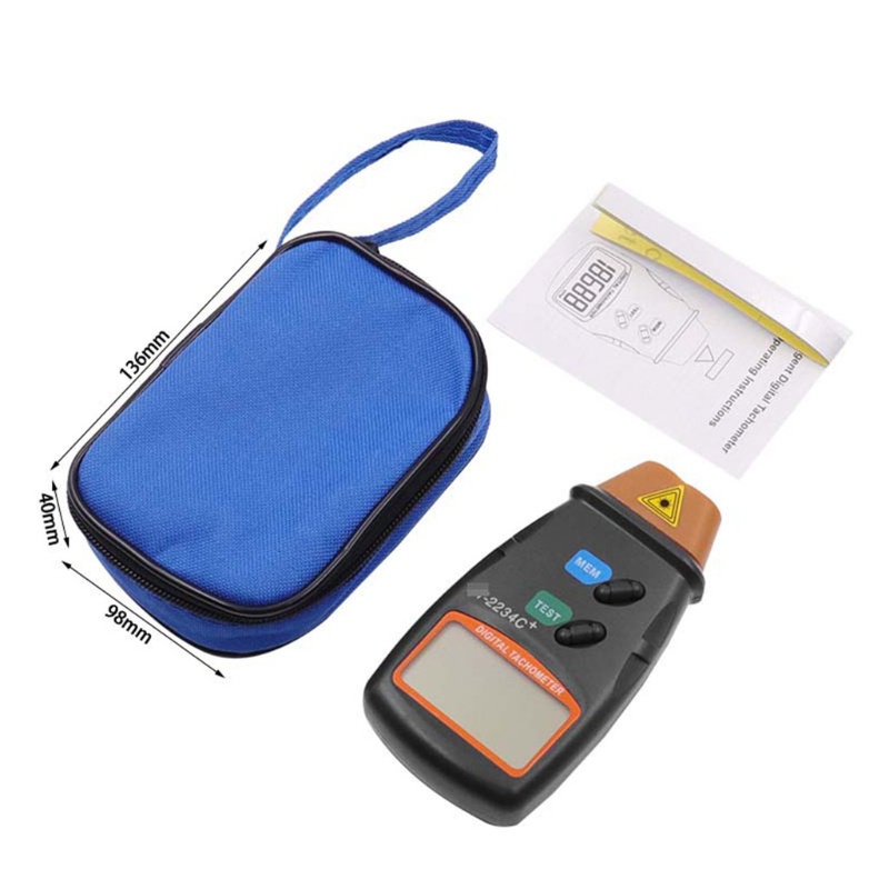 Máy Đo Tốc Độ RPM 2.5RPM - 99,999RPM Không Tiếp Xúc Màn Hình LCD Kỹ Thuật Số