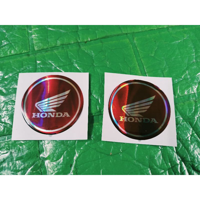 Bộ 2 lô gô tròn nổi Honda 5cm màu đỏ nhập Thái