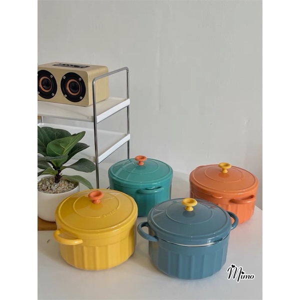 KÍCH THƯỚC LỚN-Bát úp mì/ Bát ăn mì tôm inox 2 lớp cách nhiệt hình chiếc nồi có nắp đậy