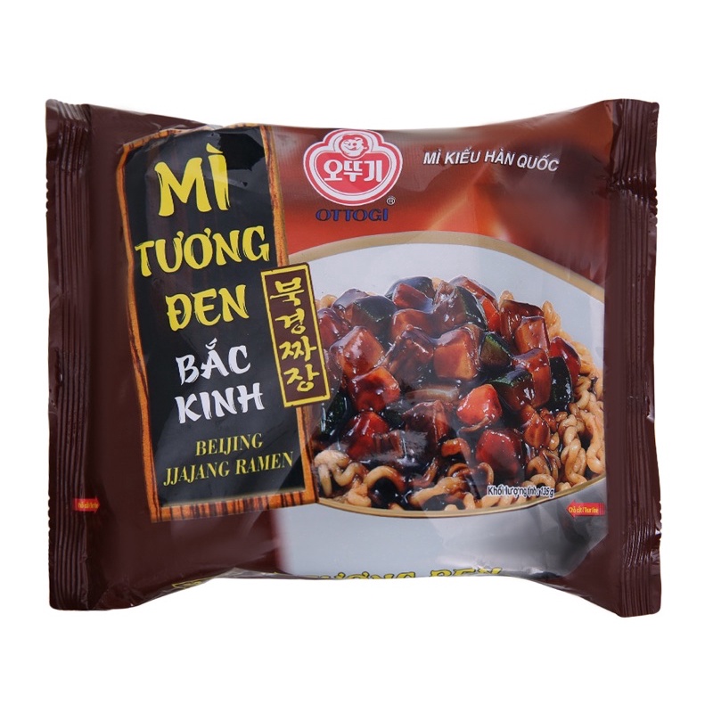 Combo 2 Gói Mì Trộn Tương Đen Hàn Quốc Ottogi ( 135gr / Gói )