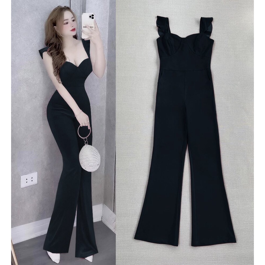 Jumsuit dài ống loe 💝FREESHIP💝 Jumpsuit dài ống loe 2 dây cúp ngực dây kéo lưng xinh xắn TJ1153 | BigBuy360 - bigbuy360.vn