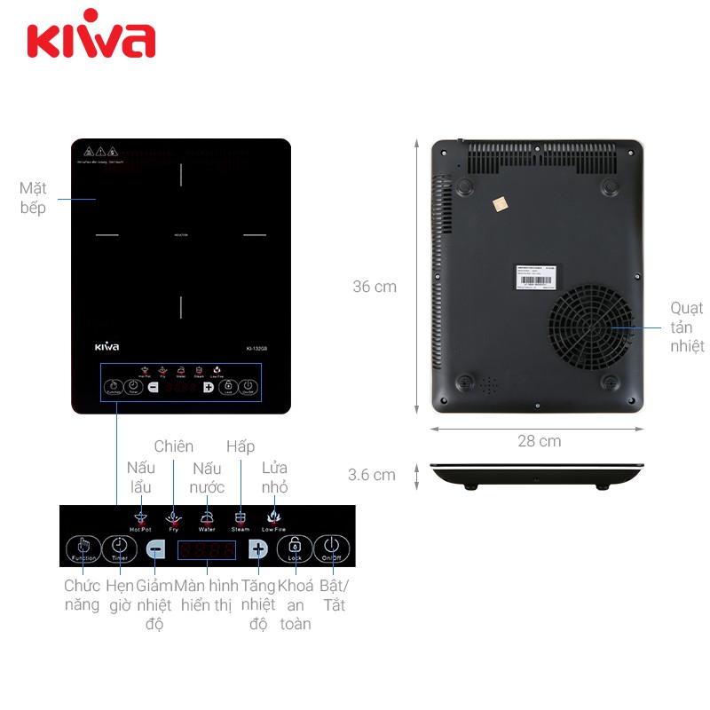 Bếp từ đơn Kiwa KI-132GB_chính hãng Mekong