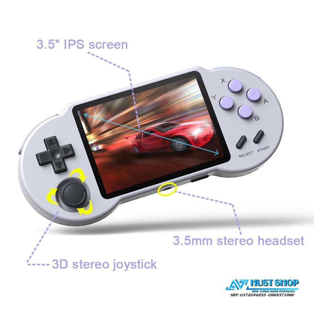 Máy Chơi Game Pocket GO S30 Hỗ Trợ 10+ Dòng Game PSP/PS1/NEOGEO... Tích Hợp Sẵn 3000+ Games