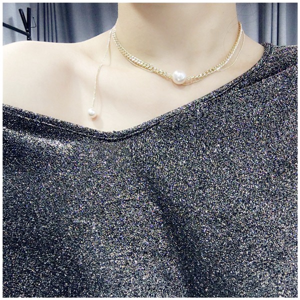 Vòng cổ kim loại kép đơn giản cho nữ G1B09 | BigBuy360 - bigbuy360.vn