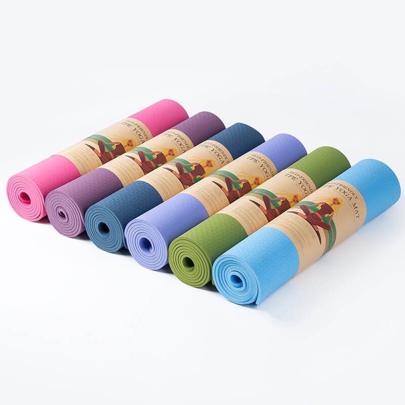 Thảm tập YOGA TPE 2 lớp 8MM ,Tặng túi đựng và dây buộc tập GYM giá rẻ thản tập yoga cao cấp