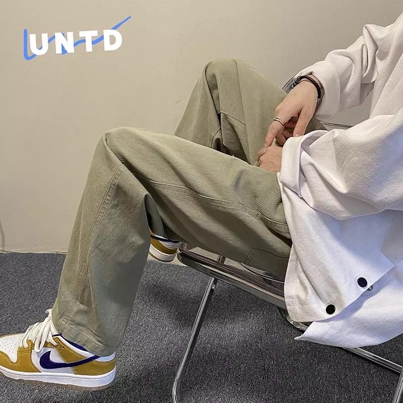 QUẦN KAKI ỐNG RỘNG 3 MÀU -DÁNG SUÔNG PHONG CÁCH HÀN QUỐC-THỜI TRANG UNISEX-có size Nam Nữ dể phối đồ màu rêu đen trắng