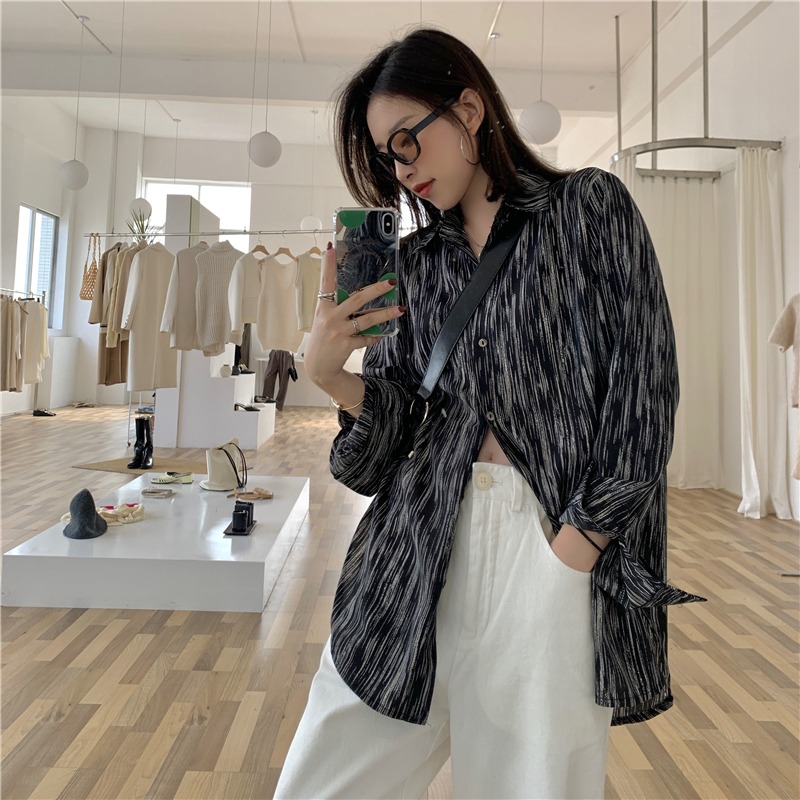 Áo Sơ Mi Nữ Tay Dài Kẻ Sọc Thời Trang Mùa Hè 2021