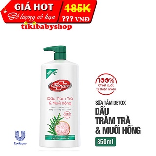 Sữa tắm lifebuoy detox tràm trà & muối hồng - chai 850g