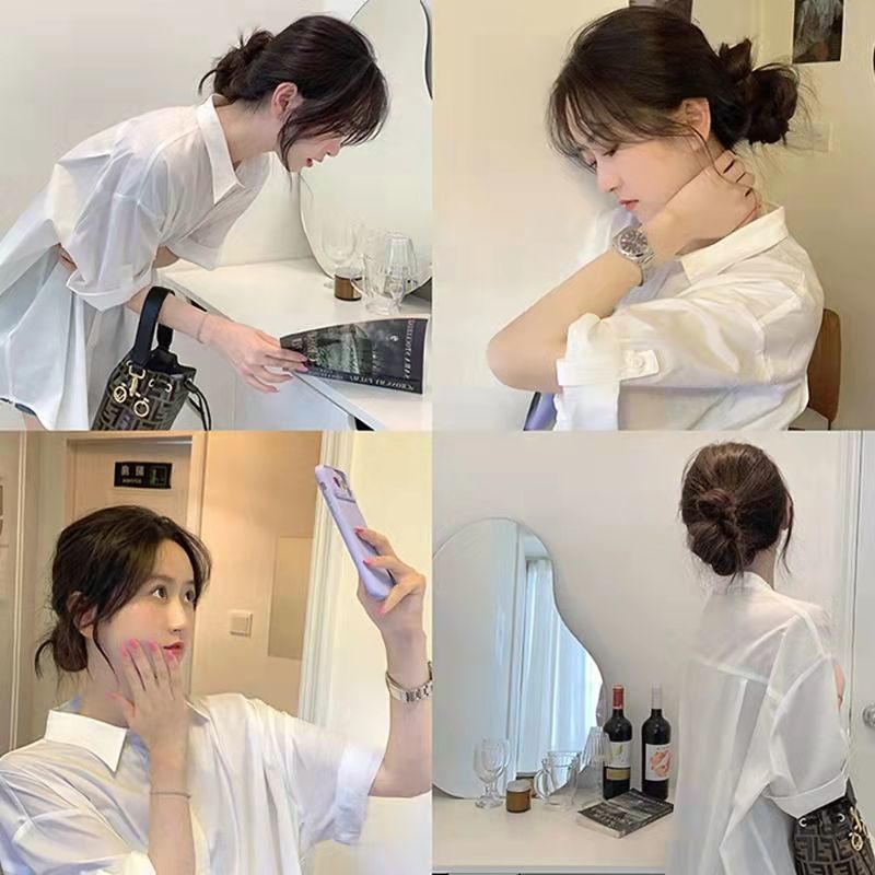 Áo Sơ Mi Tay Ngắn Dáng Rộng Thời Trang Mùa Hè Xinh Xắn Cho Nữ