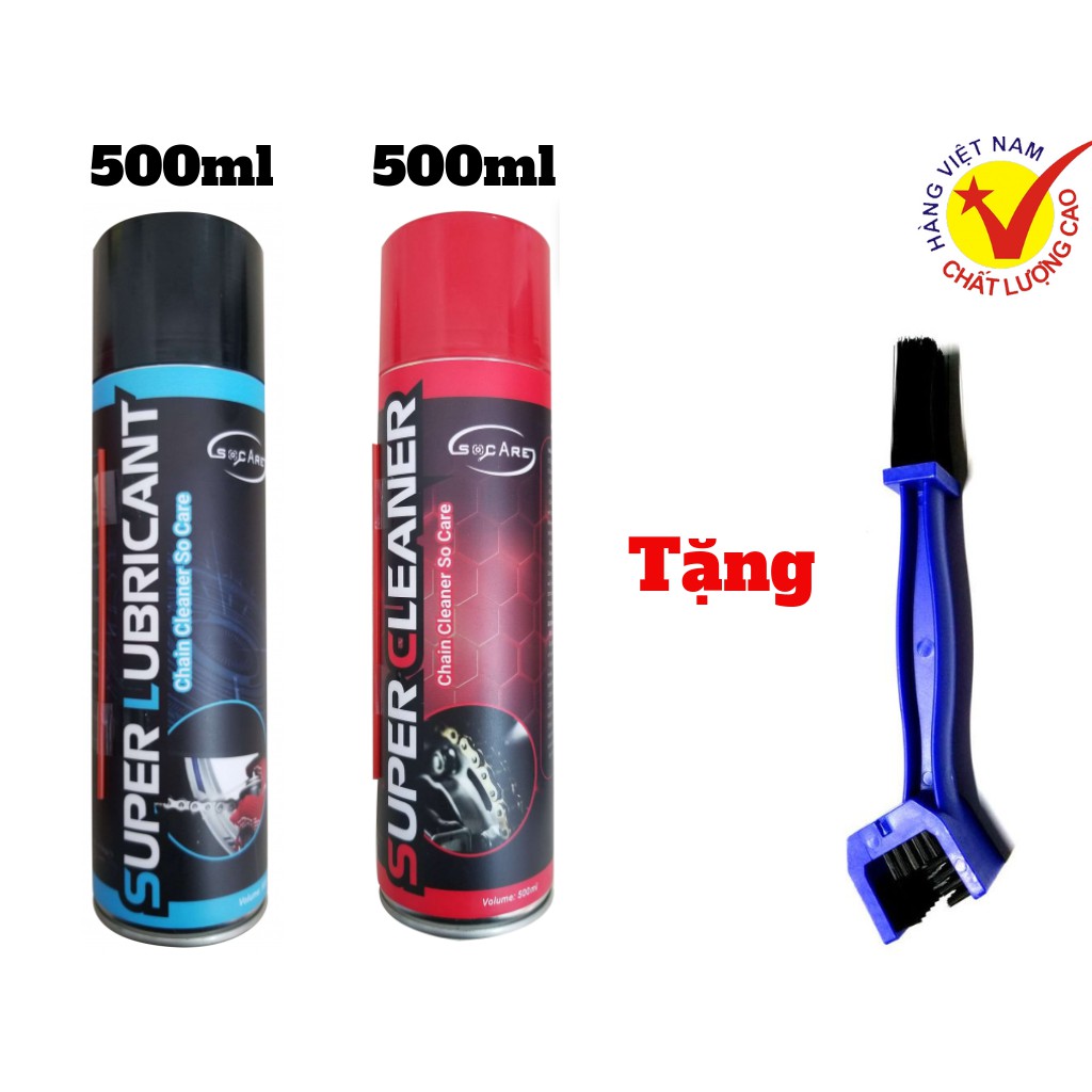 Combo Vệ Sinh Sên Bôi Trơn Socare Chain Lube - Cleaner Tặng Bàn Chải