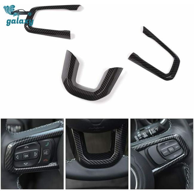Bộ 3 Miếng Bọc Vô Lăng Xe Hơi Họa Tiết Sợi Carbon Cho 2018 Jeep Wrangler Jl Jt