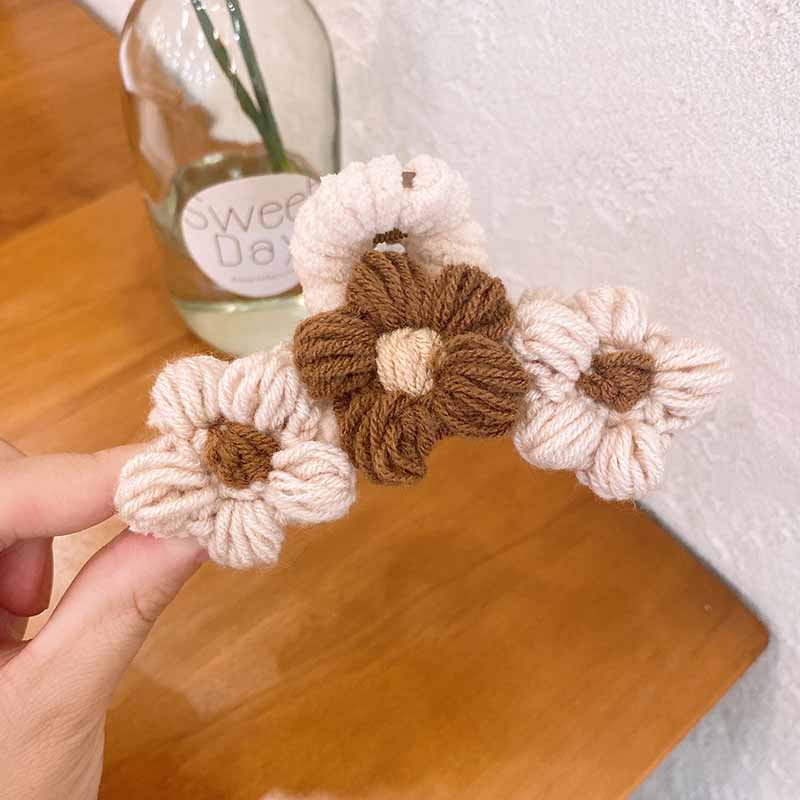 Kẹp Tóc Hoa Len Thời Trang Thu Đông Hàn Quốc Thanh Lịch Mới