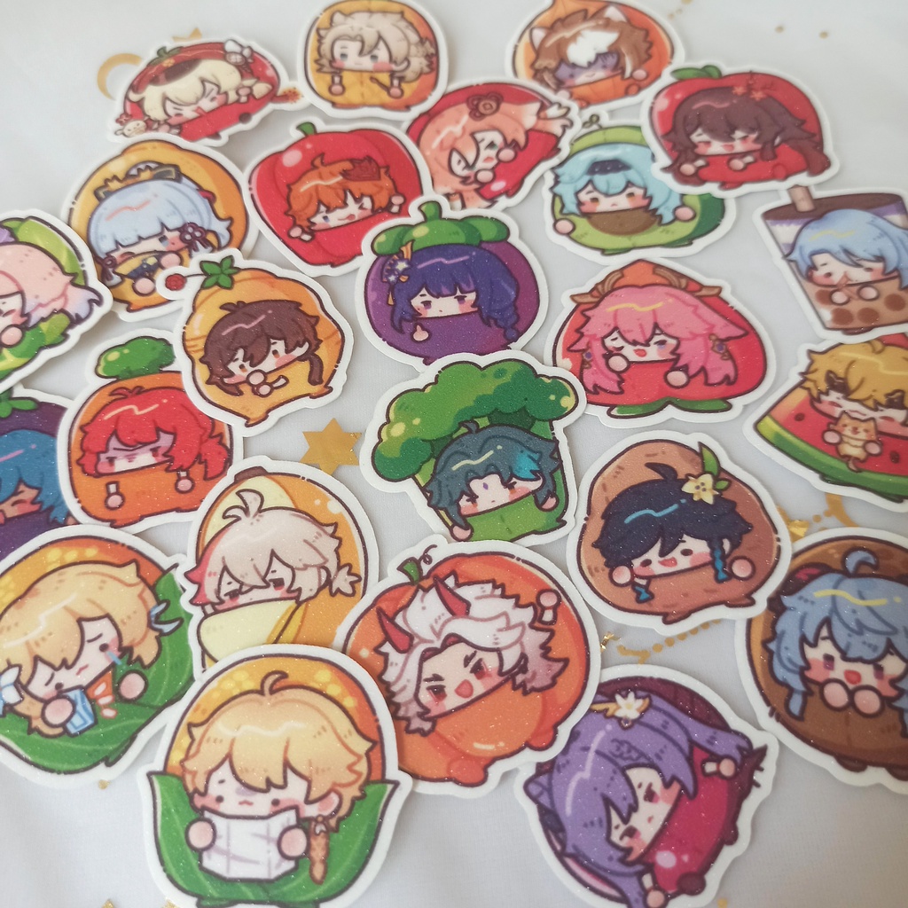 Hình dán/sticker Genshin Impact sạp rau Teyvat (update Sumeru)