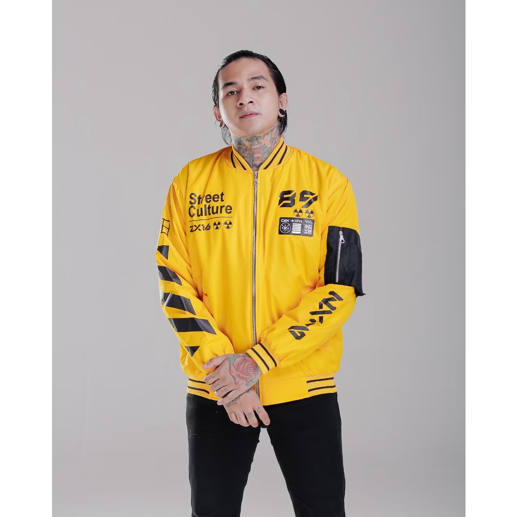 Bgsr - Áo Khoác Nam Màu Vàng Văn Hóa Đường Phố Văn Hóa Đầy Đủ taslan waterfroop - Varsity Bikers