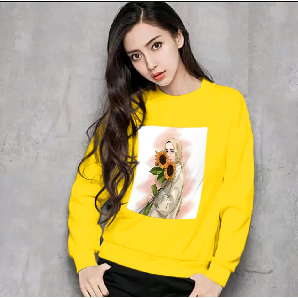 ~ Mới Nhất Áo Thun Tay Dài In Hình Hoa Hồng Hướng Dương Thời Thượng Dành Cho Bạn Nữ DISTRO Cool Todays