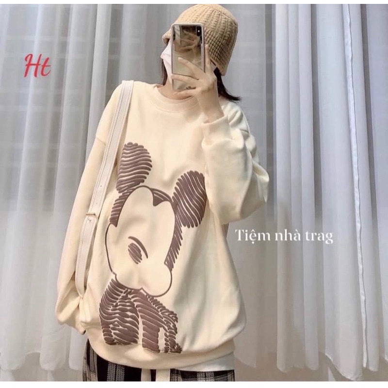 Áo swearter nỉ cotton chuột kẻ lượn H2A