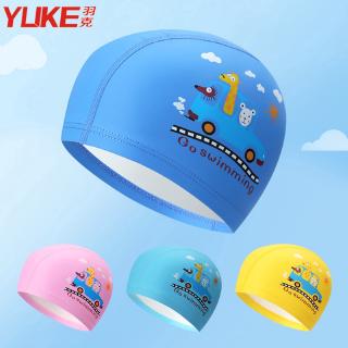 Genuine Yu gram trẻ em trai và cô gái hoạt hình mũ bơi PU tai chống thấm nước bảo vệ trẻ em bơi nắp thiết bị bơi bé bán buôn