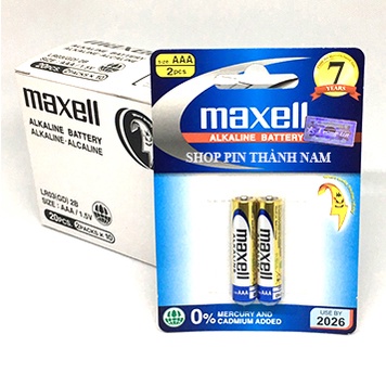 Pin AAA Maxell alkaline vỉ 2 viên LR03(GD)2B chính hãng