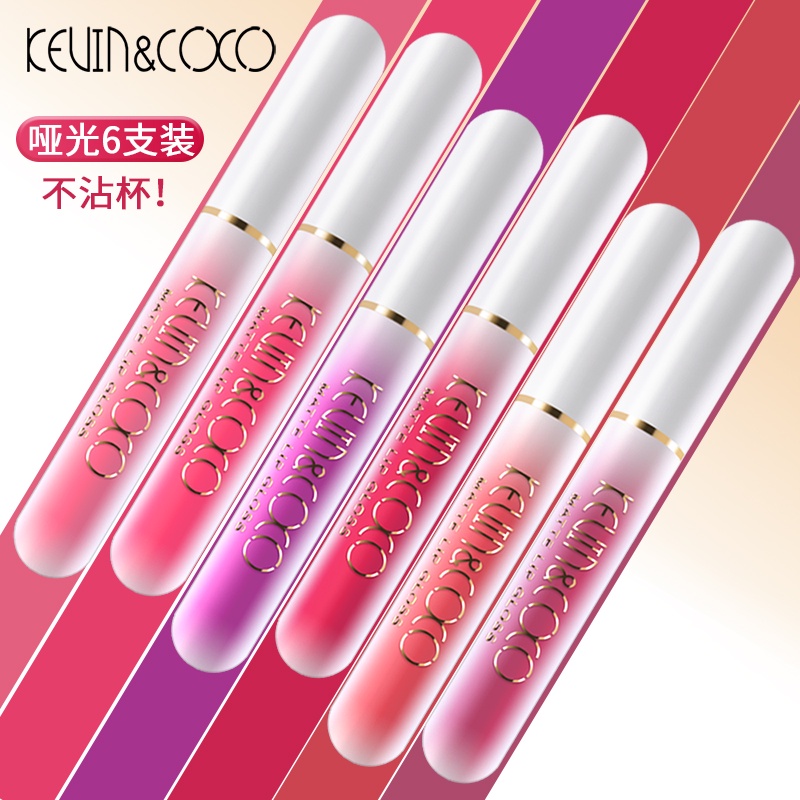 Set 6 Son Môi Dạng Lỏng Lâu Trôi Chống Thấm Nước Chất Nhung Lì Thiết Kế Hình Viên Con Nhộng