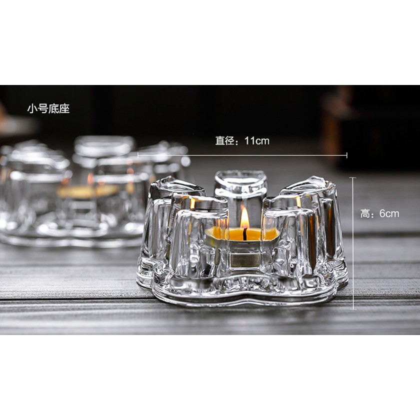 Đế nến giữ ấm bình trà được làm từ chất liệu thủy tinh cao cấp