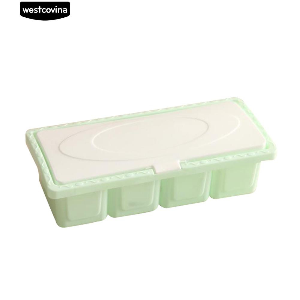 Hộp đựng gia vị 4 ngăn kèm muỗng