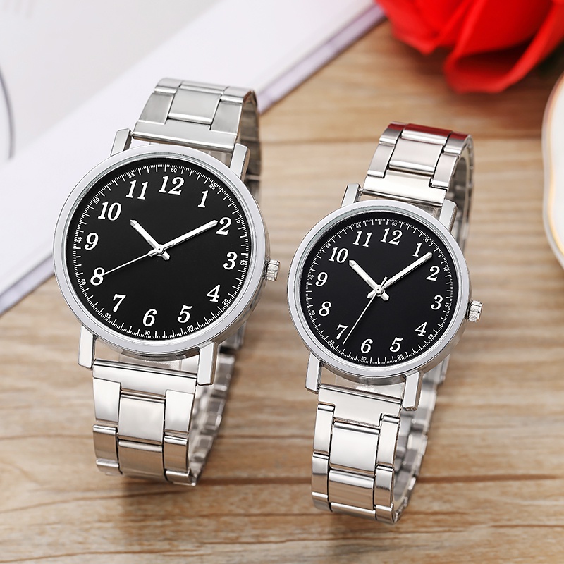 Đồng Hồ Quartz Chất Liệu Thép Không Gỉ Cho Cặp Đôi