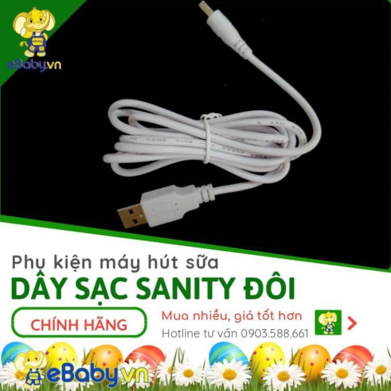 Dây cáp sạc usb máy hút sữa Sanity ĐÔI hàng CHÍNH HÃNG, CAO CẤP,MỚI 100% ,Dùng được cho mọi loại máy Sanity