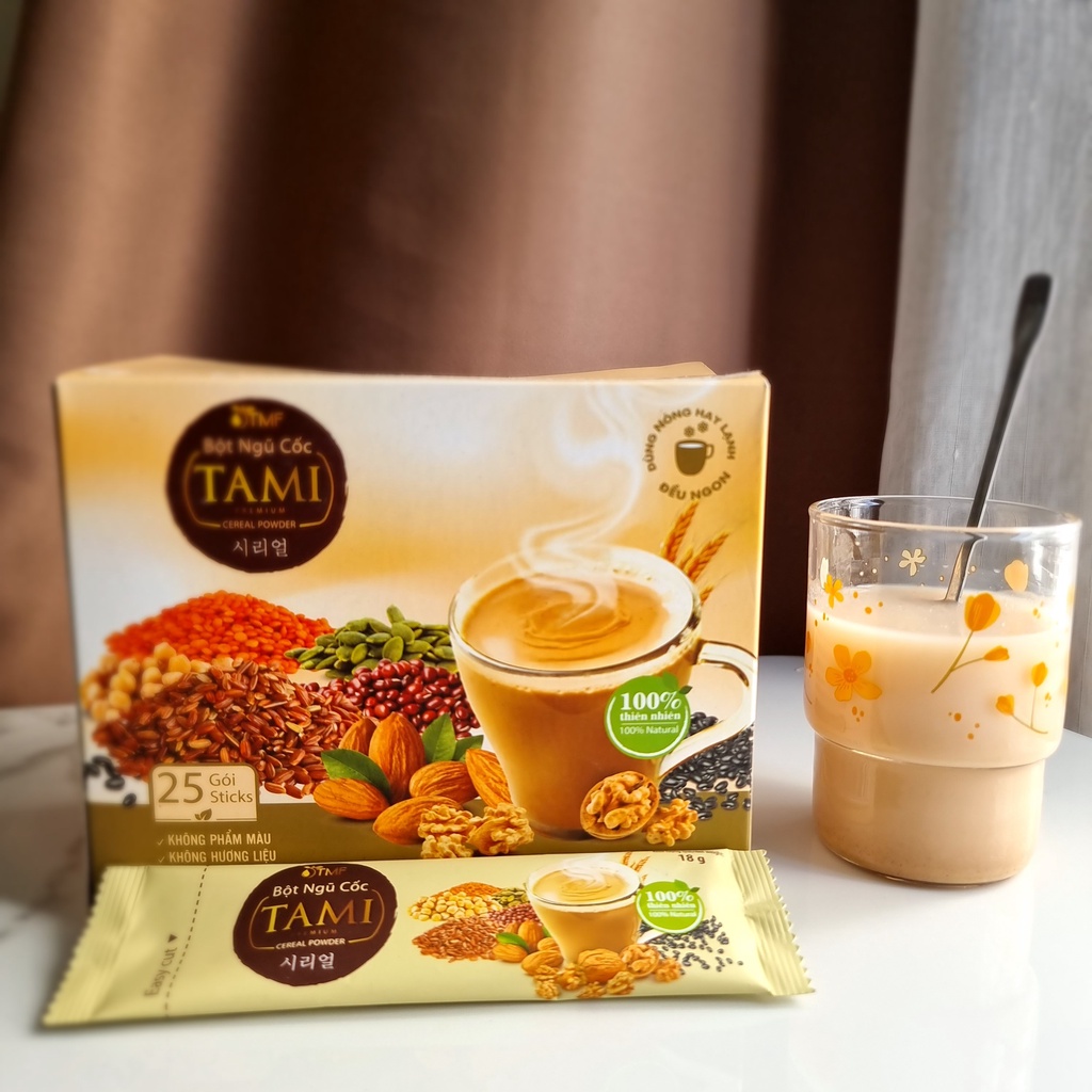 BỘT NGŨ CỐC TAMI 1 GÓI 18GR - LÁ TÍA TÔ