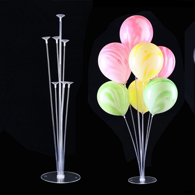 Bộ trụ 70cm cắm bong bóng 7 nhánh bằng nhựa trong suốt giả bóng bay