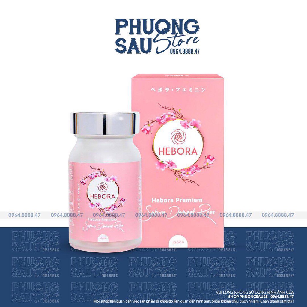 Viên Uống Tạo Mùi Thơm Cơ Thể Hebora Premium Sakura Damask Rose 60 Viên Nhật Bản.
