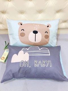 Cặp vỏ gối cotton size 48x74  (50x70)