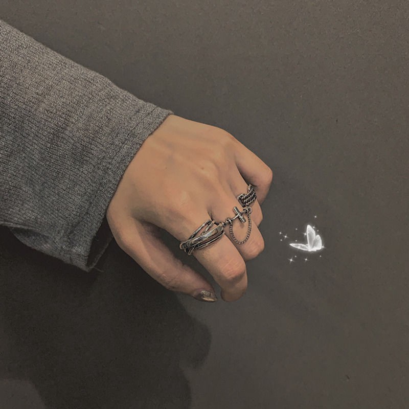 Nhẫn hở 23015 có thể điều chỉnh kích thước phong cách cá tính cổ điển thời trang phù hợp với mọi phong cách cho nam nữ