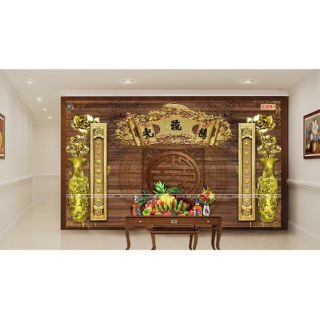 Tranh 3D dán bàn thờ trang trí phòng thờ