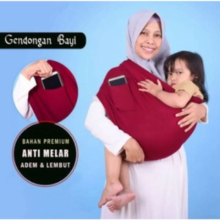 Image of Gendongan Bayi Balita + Saku Murah SUPER PREMIUM