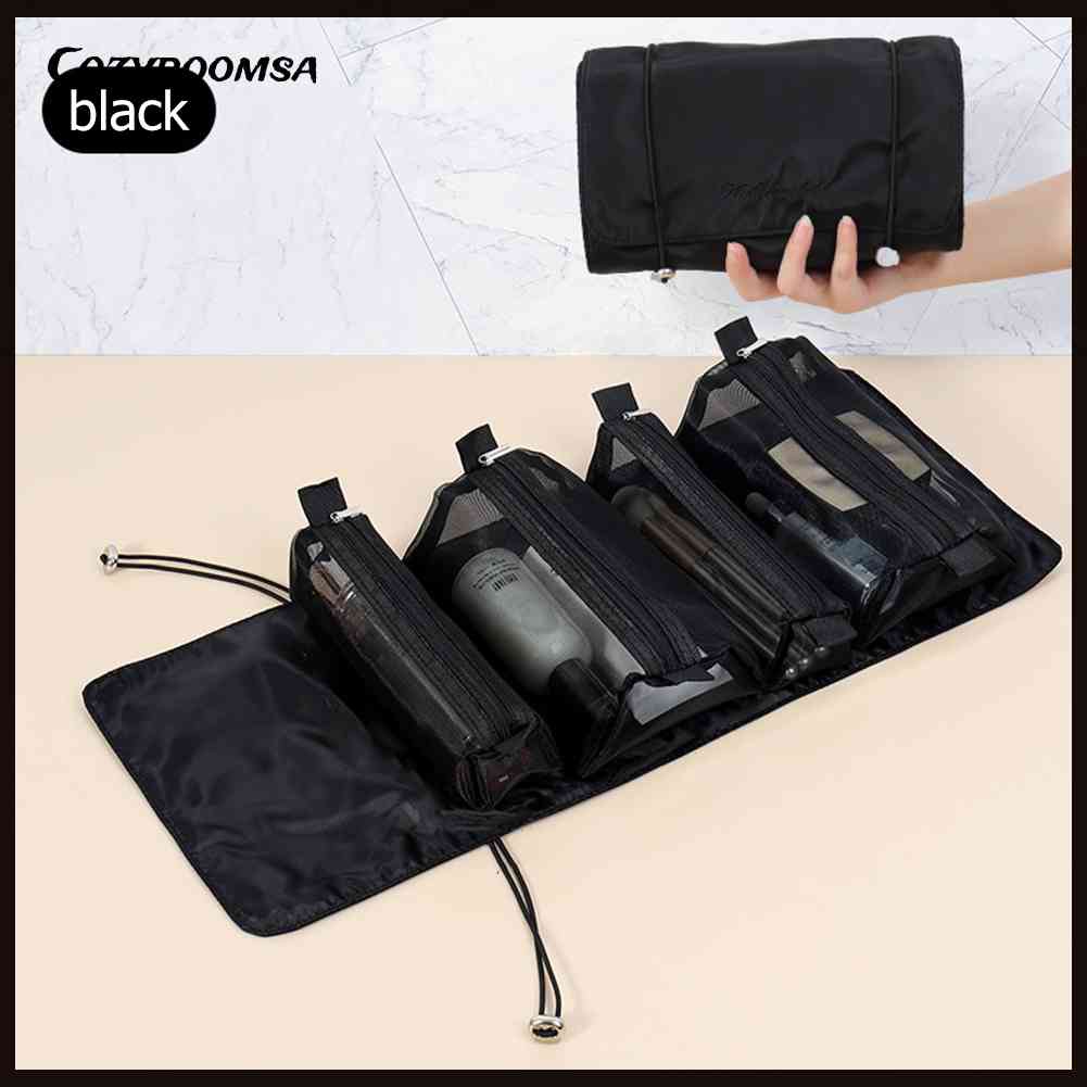 Túi Cuộn Đựng Mỹ Phẩm Trang Điểm Sức Chứa Lớn 4 Trong 1 Tiện Lợi Dành Cho Phòng Ngủ