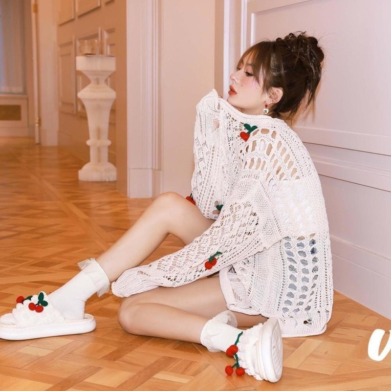 Áo Dệt Kim Tay Dài Chống Nắng Phong Cách Hàn Quốc Thời Trang Cho Nữ