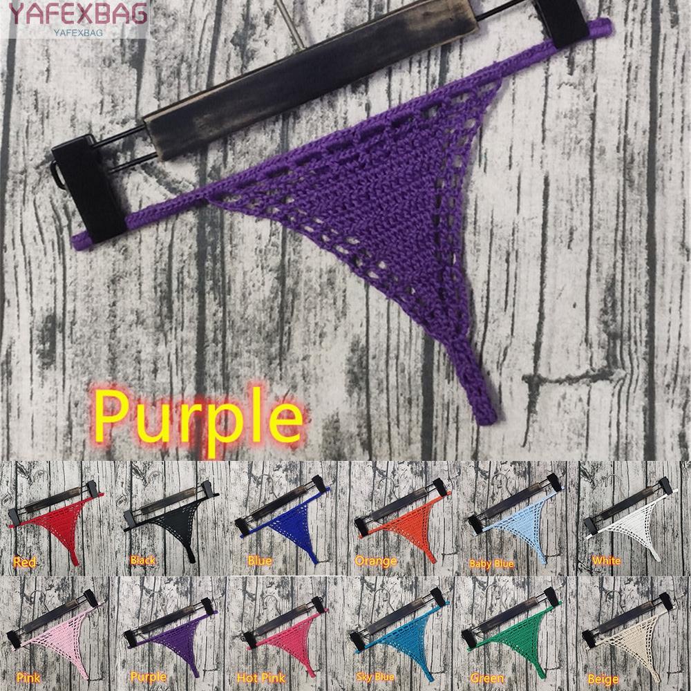 Women Panties Bikini Briefs Hand Crochet Knitted Panties Micro Swimwear