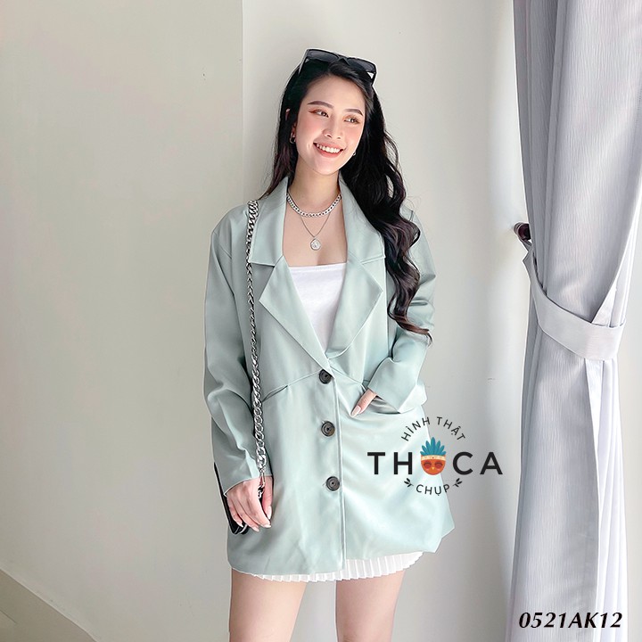 Áo vest nữ blazer đen 2 lớp dáng dài có túi mổ THOCA HOUSE kiểu dáng basic trang trọng cho đi làm, đi tiệc