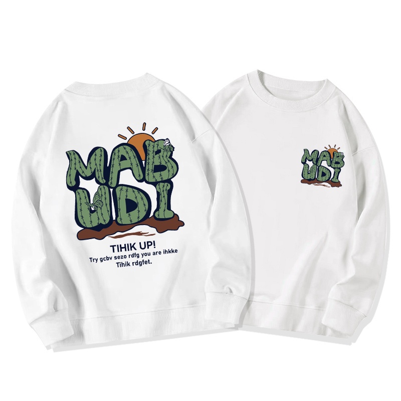 Áo sweater SELVZE cổ tròn in họa tiết thời trang Mỹ cổ điển cho nữ