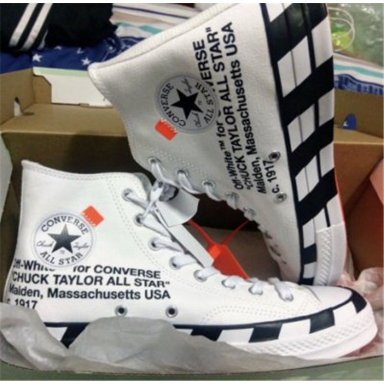 Giày Thể Thao Off White Converse Vải canvas Cao Cấp Cá Tính Cho Nam Nữ